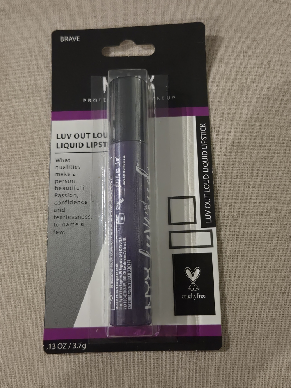 NYX Luv Out Loud Liquid Lipstick - Brave (Purple)